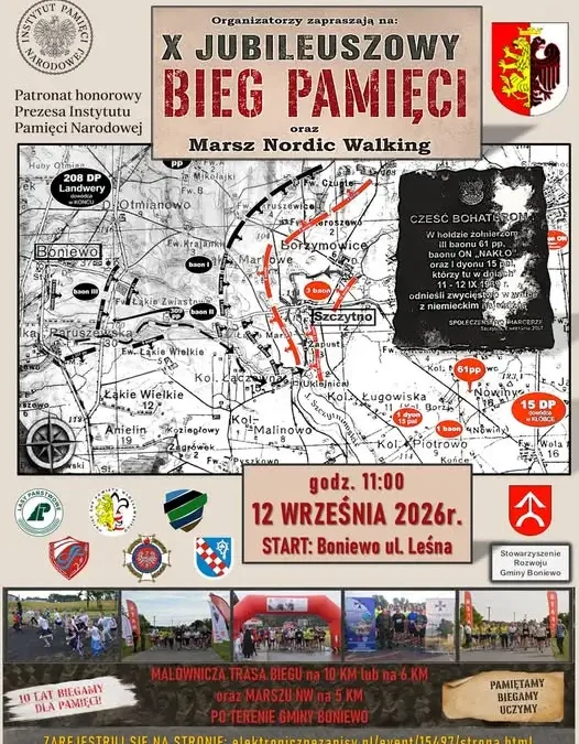 Jubileuszowy Bieg Pamięci w Boniewie – 12 września 2026