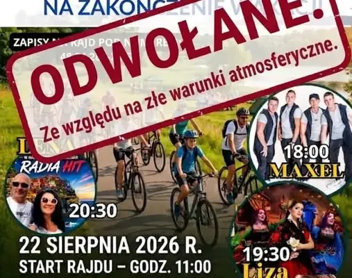 XVI Gminny Rajd Rowerowy i piknik odwołane z powodu pogody