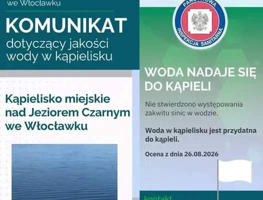 Kąpielisko nad Jeziorem Czarnym we Włocławku – woda przydatna do kąpieli