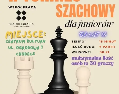 Turniej szachowy dla juniorów w Chodczu już w sobotę
