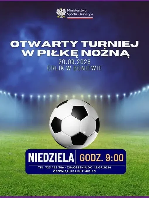 Wolne miejsce na turniej piłki nożnej w Boniewie – zapisy trwają