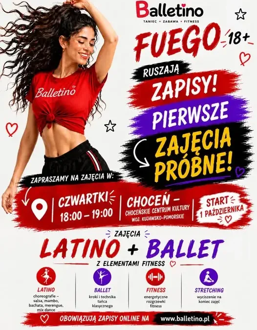 Balletino w Choceniu: ruszają zapisy na zajęcia latino i baletu dla dzieci oraz dorosłych