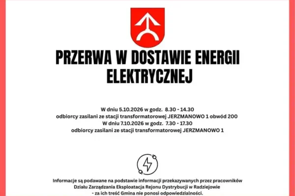 Przerwa w dostawie prądu w Jerzmanowie – sprawdź harmonogram