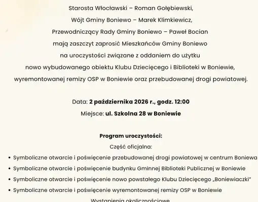 Boniew: nowy klub dziecięcy, biblioteka i remiza oddane do użytku