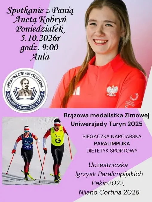 PCKZiU zaprasza na spotkanie z paraolimpijką Anetą Kobryń
