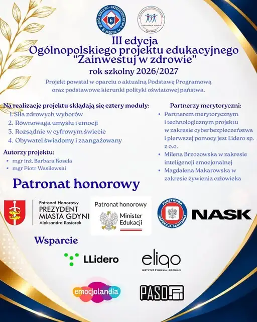 Kowal: ZSCKR po raz trzeci w ogólnopolskim projekcie „Zainwestuj w zdrowie”