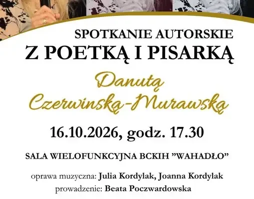 Wieczór poezji i muzyki w BCKiH „Wahadło” – spotkanie z Danutą Czerwińską-Murawską