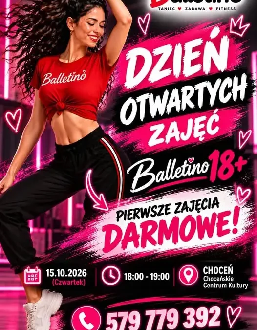 Dzień Otwarty Balletino 18+ w Choceniu – bezpłatne zajęcia taneczne dla kobiet