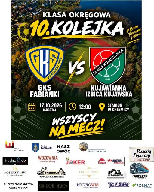 GKS Fabianki zagra z Kujawianką Izbica Kujawska w 10. kolejce