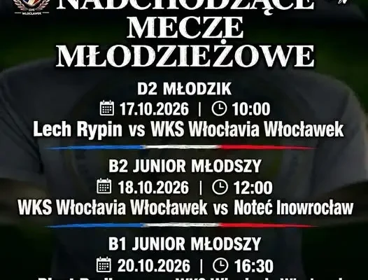 Terminarz młodzieżowych drużyn WKS Włocłavia – najbliższe mecze