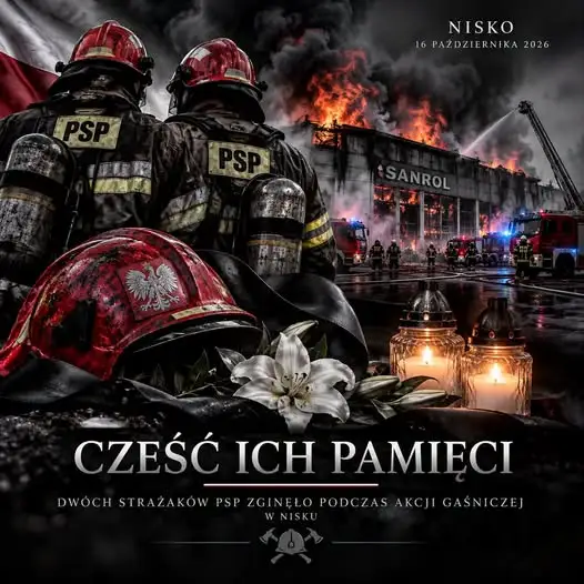 Tragiczny pożar w Nisku: zginęło dwóch strażaków PSP