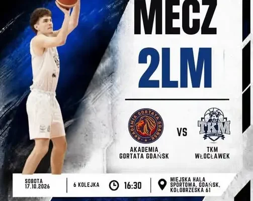 TKM Włocławek zagra w Gdańsku w 6. kolejce II ligi koszykówki