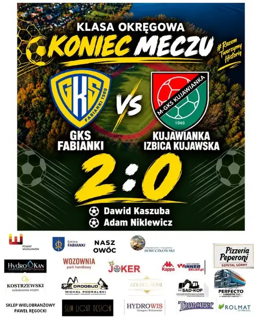 GKS Fabianki wygrywa 2:0! Trzy punkty zostają w domu