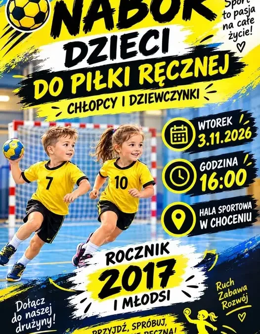 GTS Unia Choceń zaprasza dzieci na nabór do piłki ręcznej
