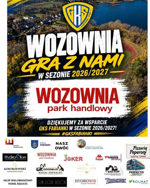 WOZOWNIA Park Handlowy nadal wspiera GKS Fabianki w sezonie 2026/2027
