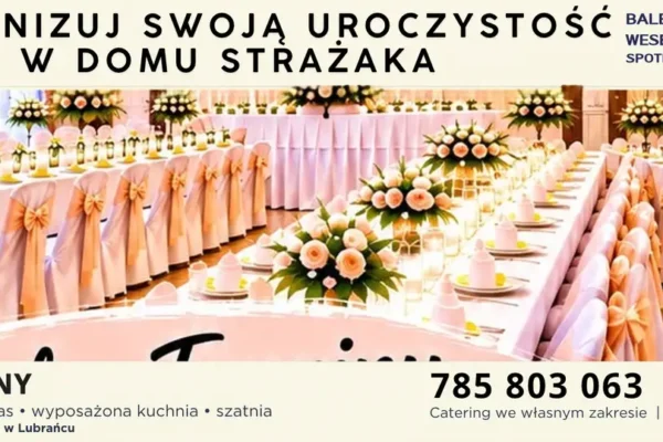 Sala w remizie OSP Lubraniec do wynajęcia na wesela, chrzciny i stypy